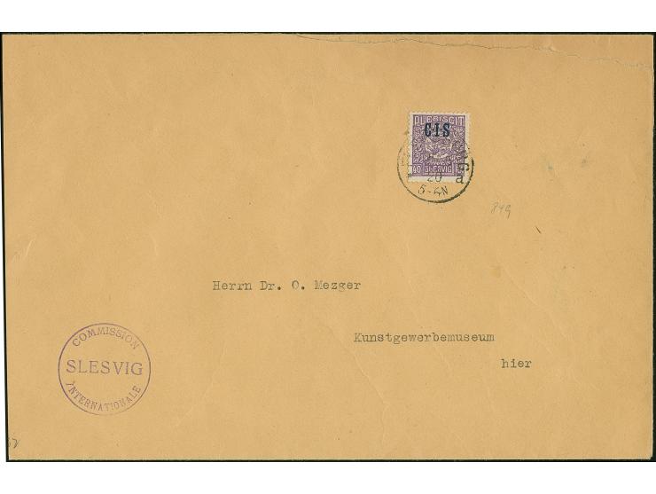 1920, CIS 40 Pfennig, sauber mit Stempel “FLENSBURG 19.5.20” auf Briefkuvert mit nebengesetztem Absenderstempel “COMMISSION I
