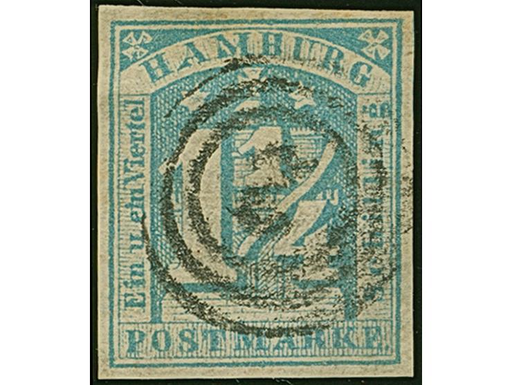 1¼ Sch.stumpfblau, farbfrisch und gut vollrandig, sauber entwertet durch Nr. “2”. Einwandfrei.&nbsp;&nbsp;&nbsp;