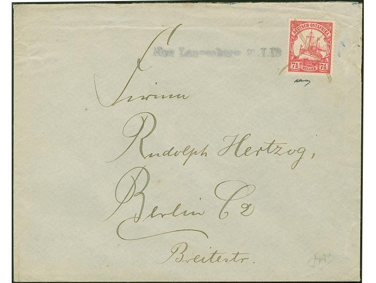 "Neu Langenburg 2(?).I.13" der einzeilige Notstempel, sauber nebengesetzt auf Briefkuvert, frankiert mit 7½ H., entwertet dur