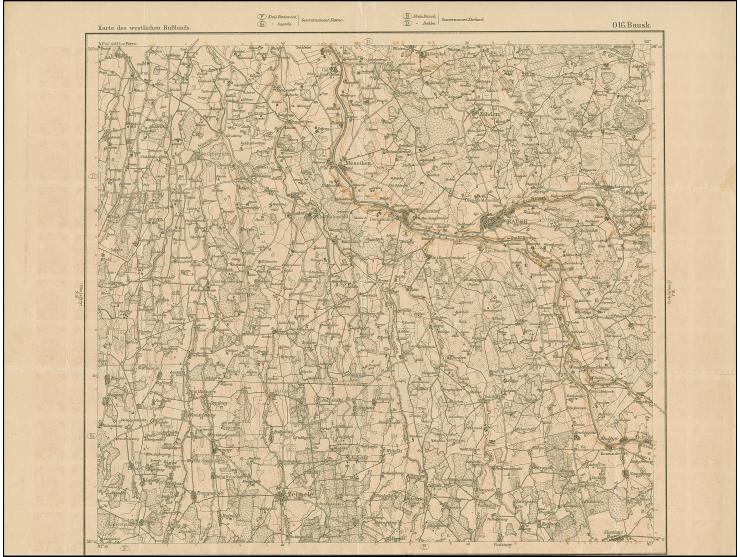 1919, Ear of corn 10 kopek red, imperforated, complete sheet on map O16 Bausk, mint never hinged, folded three timeshorizonta