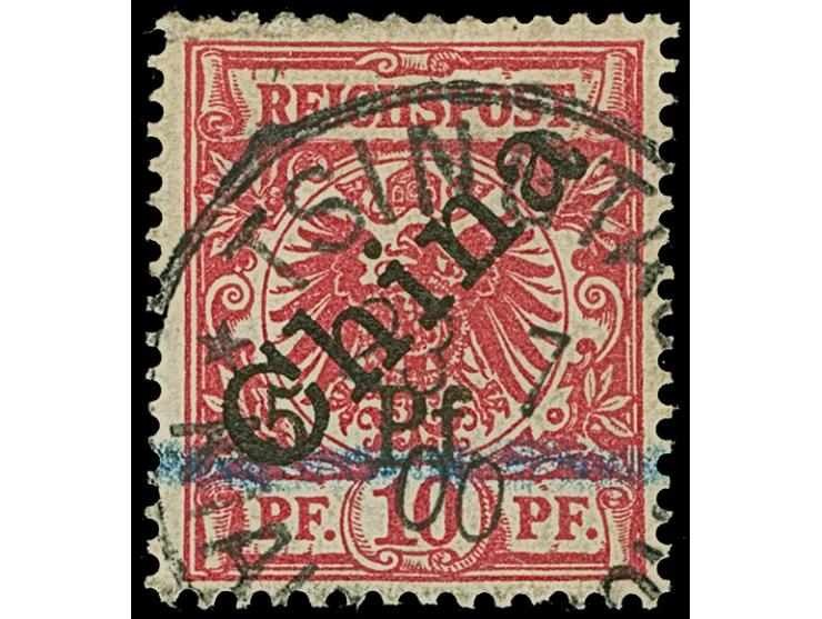 5 Pf. a. 10 Pfg.,Aufdruck in Type I, die obere Zähnung leicht bestoßen, sonst gut gezähnt und farbfrisch, sauber entwertet du