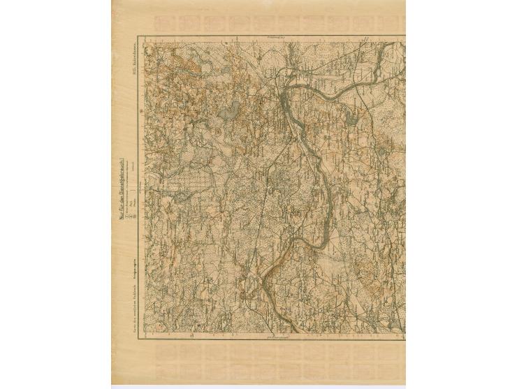 1919, Ear of corn 10 kopek red, imperforated, complete sheet on map R15 Kokenhusen, mint never hinged, folded vertically and 