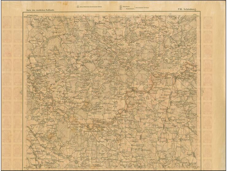 1919, Ear of corn 10 kopek red, imperforated, complete sheet on map P16 Schönberg, mint never hinged, minor edge wrinkles, ot