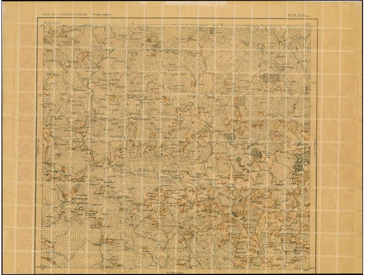 1919, Ear of corn 10 kopek red, perforated, complete sheet on map R14 Erlaa, mint never hinged, some minor perf separations, 