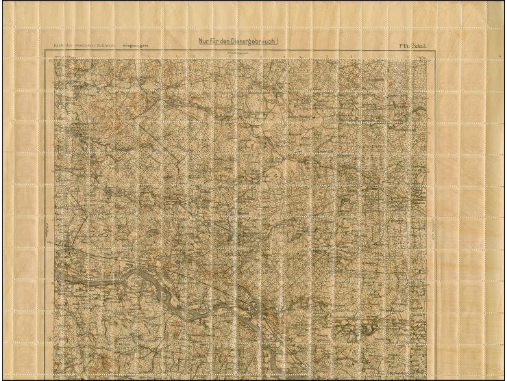 1919, Ear of corn 10 kopek red, perforated, complete sheet on map P14 Üxkül, mint never hinged, some minor perf separations, 