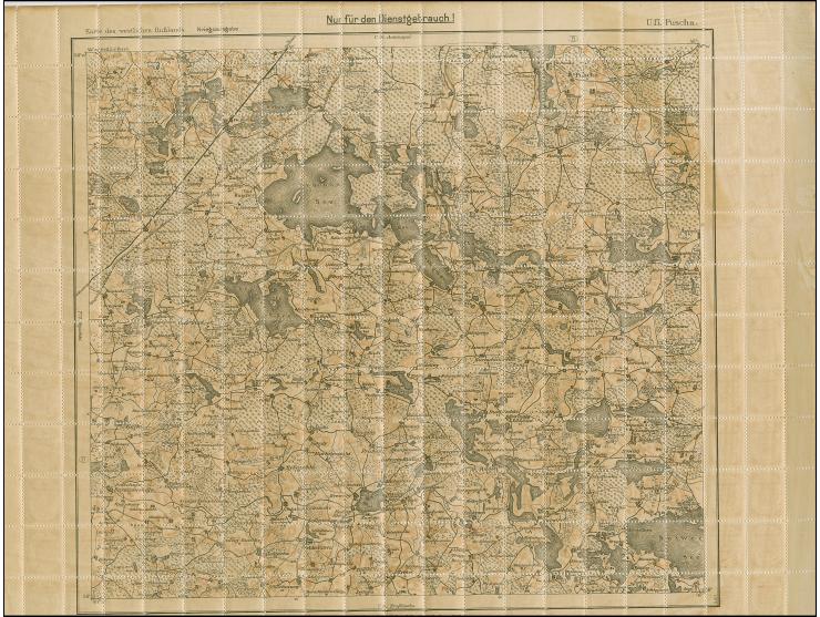 1919, Ear of corn 10 kopek red, perforated, complete sheet on map U17 Puscha, mint never hinged, some minor perf separations,