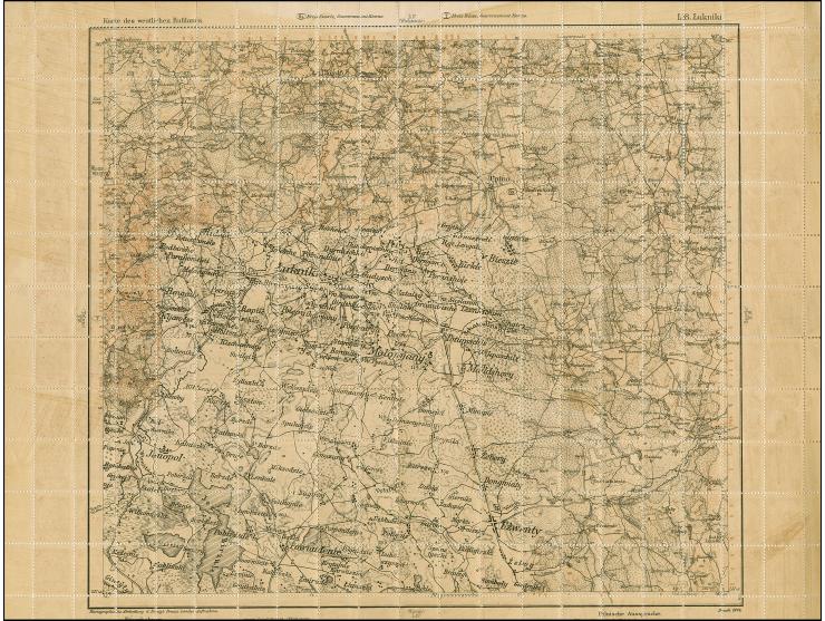 1919, Ear of corn 10 kopek red, perforated, complete sheet on map RL18 Lukniki, mint never hinged, some minor perf separation