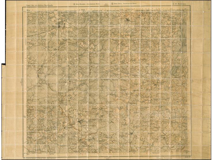 1919, Ear of corn 10 kopek red, perforated, complete sheet on map K19 Retowo, mint never hinged, some minor perf separations,