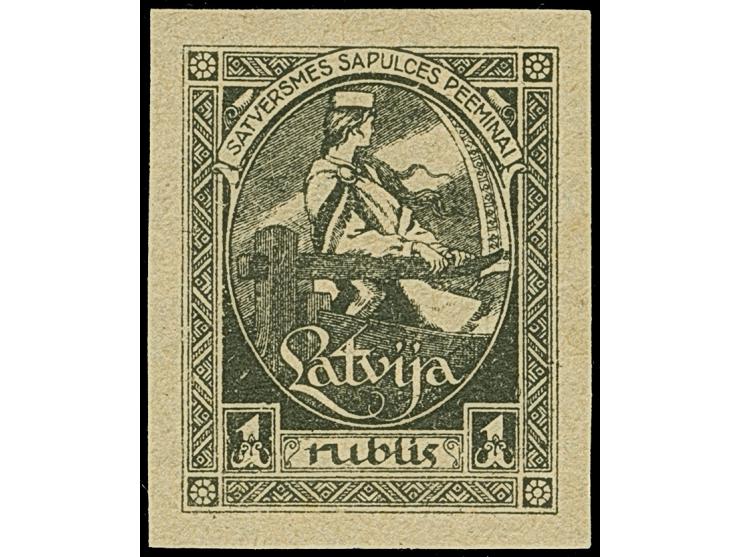 1920, First Constitution Assembly 1 rubel black on ordinary paper, without gum, fine