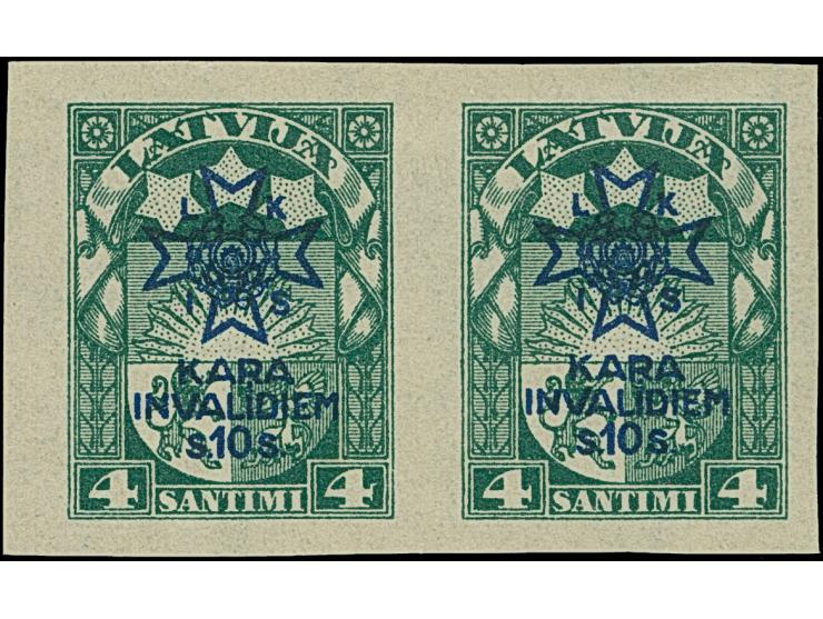 1923, War Invalid Fund 1-4 santimi, archive proofs, imperforated horizontal pairs, without gum, scarce, fine