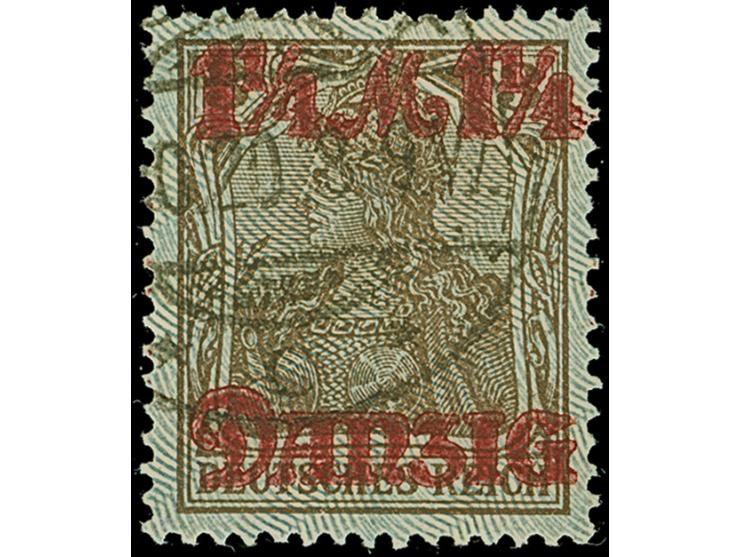 1920, Spitzen nach oben: 1¼ Mark auf 3 Pfennig, sauber, zeitgerecht gestempelt, tadellos, u.a. sign. Stoye BPP sowie Fotoatte