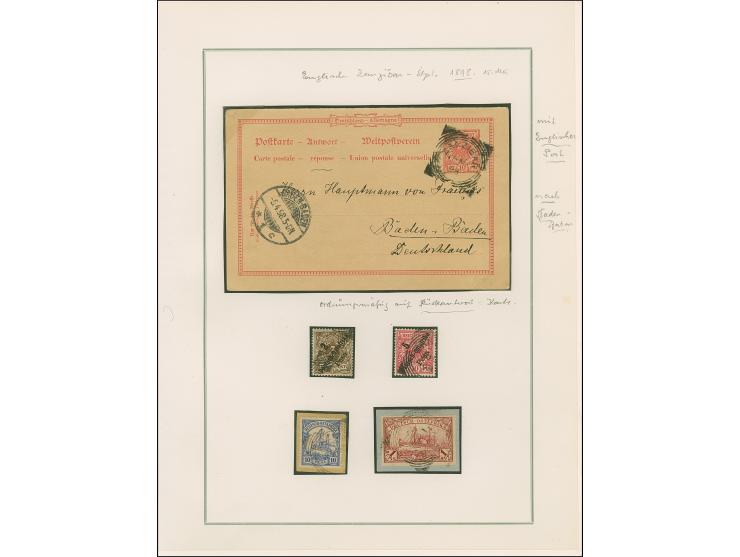 ZANZIBAR: 1891/1901, kleine Sammlung des britischen und des französischen Postamtesim Hinblick auf deutsche Absender bzw. Pos