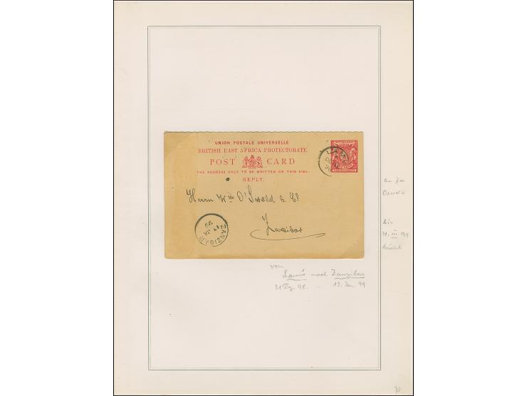 ZANZIBAR: 1891/1901, kleine Sammlung des britischen und des französischen Postamtesim Hinblick auf deutsche Absender bzw. Pos