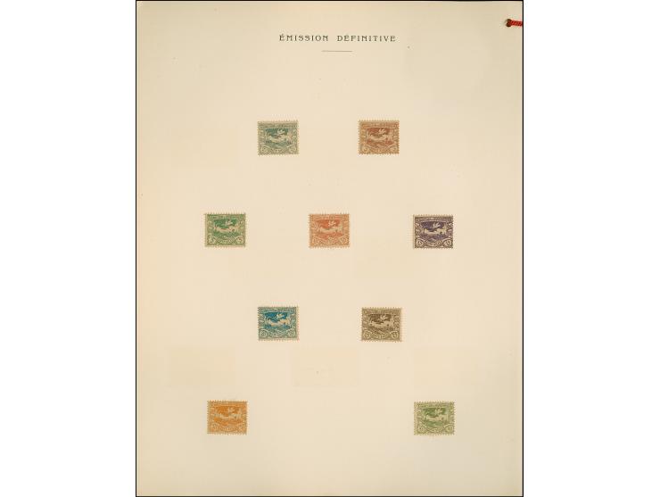 1920, Geschenkmappe mit marmoriertem Einband und eingeprägtem Golddruck “COMMISSION INTERALLIÉE DE GOUVERNEMENT ET DE PLEBISC