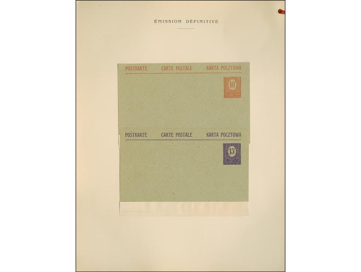 1920, Geschenkmappe mit marmoriertem Einband und eingeprägtem Golddruck “COMMISSION INTERALLIÉE DE GOUVERNEMENT ET DE PLEBISC