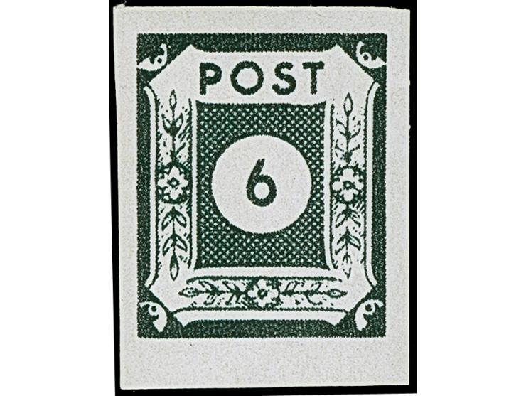 1945, Ziffer 6 Pfg. grünlichschwarz, postfrisch, tadellos, Unsigniert, Fotoattest Dr. Jasch BPP (2026)