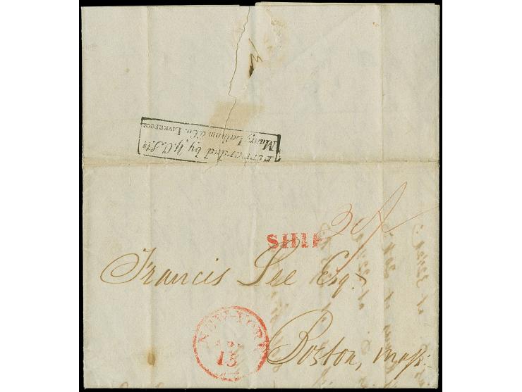 1825, folded entire with full contents from St Petersburg to Boston, reverse two-line frame “Forwarded by Y(our). O(bedient).
