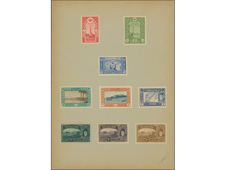 1917, The original PTT gift booklet for minister including Mount Sinai set of six, mounted on pages including other stamps, p