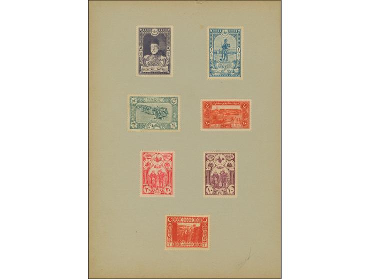 1917, The original PTT gift booklet for minister including Mount Sinai set of six, mounted on pages including other stamps, p