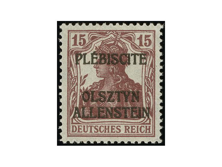1920, Germania 15 Pfennig karminbraun, sogen. “Siegesmarke”, postfrisch, tadellos, selten, sign. Hochstädter BPP sowie Befund