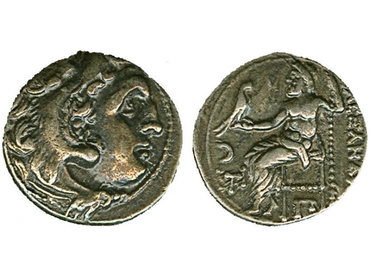 GRIECHENLAND/MAZEDONIEN: 310/301 v. Chr. (ca.), Antigonos I Monophthalmos, Drachm, Av. Kopf des Herakles mit Löwenfell n.r., 