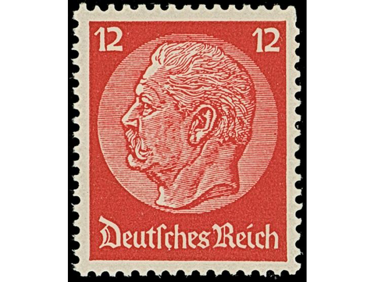 Britische Fälschungen für Deutschland: 1939, Hindenburg 12 Pfg. karmin, postfrisch, oben ein kurzer Eckzahn, sonst tadellos, 