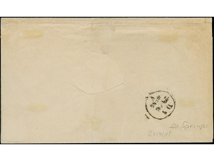 10 Ngr. milchblau, allseits gut voll- bis überrandig, unten mit Teilen von Eckwinkel und Nachbarmarke, zusammen mit teils lei