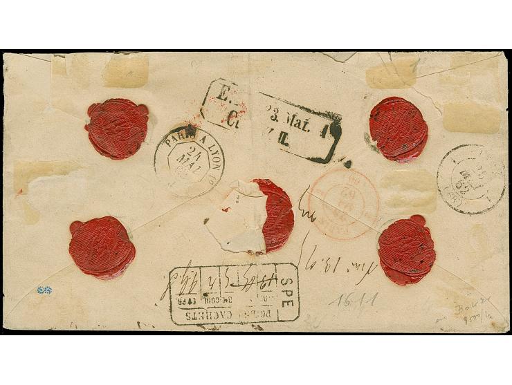 10 Ngr. blau, glasiges Papier, allseits breitrandig, zusammen mit leicht berührter Wappen 3 Pfg. grün, beide mit DKr. "LEIPZI