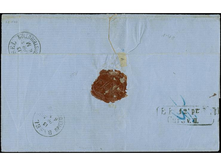 10 Ngr. milchblau, voll- bis meist breitrandig, mit Nr. "4" und sauber nebengesetztem Doppelkreisstempel "LEIPZIG BAHNH. 11/I