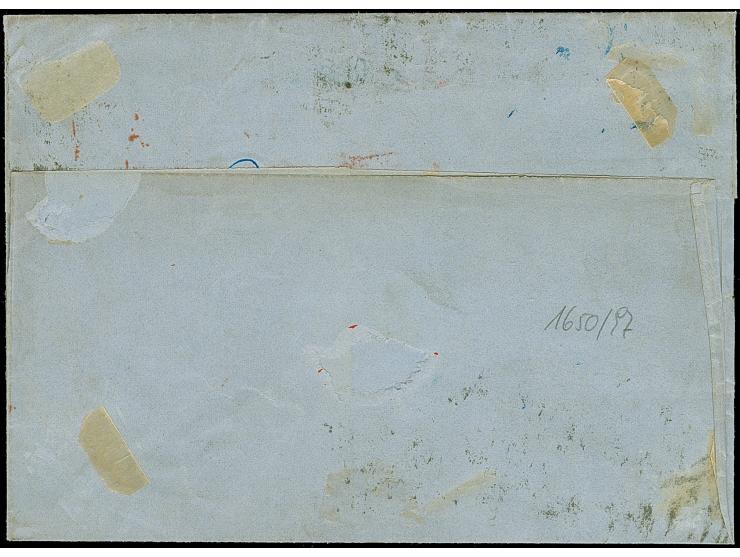 10 Ngr. milchblau, links mit der Randlinie geschnitten, sonst vollrandig, zusammen mit 2 Werten 2 Ngr. auf dunkelblau, mit Nr