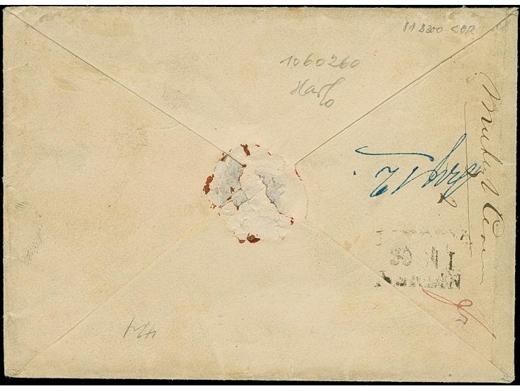 10 Ngr. im waagerechten Paar, unten und rechts teils leicht berührt (hier gerissen statt geschnitten), mit Nr. "2" und sauber