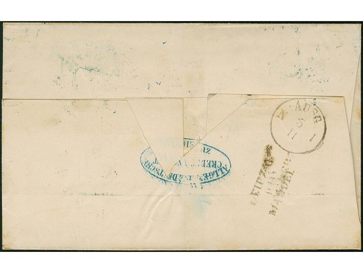 5 Ngr. ziegelrot und 1 Ngr. auf mattgraurot, erstere links unten leicht berührt, sonst beide voll- bis breitrandig, mit blaue