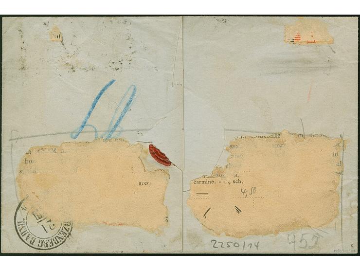 5 Ngr. karminrot auf glasigem Papier, 2 Einzelwerte, beide voll- bis breitrandig und farbfrisch mit jeweils sauber aufgesetzt