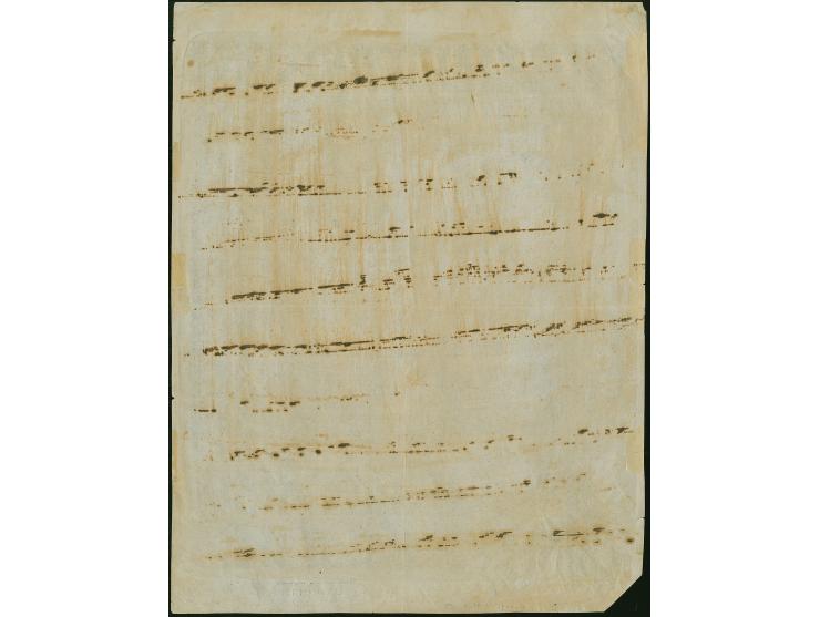 ½ Ngr. in Type II, Abzug des vollständigen Bogens auf dünnem, bräunlichem Papier, mit Platten-Nr. "1" im unteren Bogenrand, e