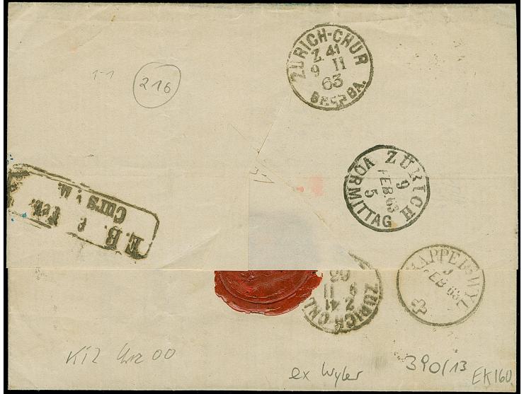 3 Ngr. auf gelb im waagerechte Paar, voll- bis breitrandig und farbfrisch mit klarer Nummer "196" auf rekommandierter Briefhü