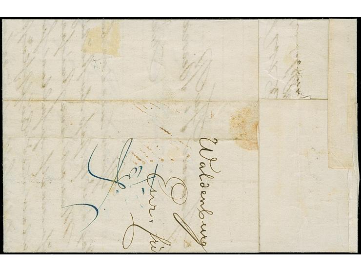 3 Ngr. auf gelb, 1 Ngr. auf mattgraurot und 1851/63, 3 Pfg. grün, alle farbfrisch und voll- bis breitrandig, mit Nr. "85" und