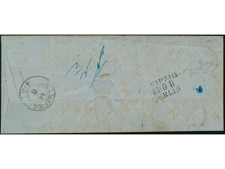 ½ Ngr. auf grau und zwei Einzelwerte 2 Ngr. auf blau, teils berührt, meist voll- bis breitrandig, mit Nr. "2" und nebengesetz