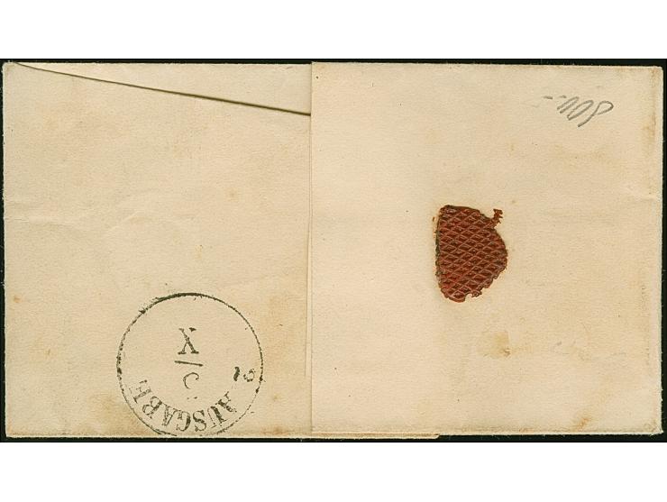 ½ Ngr. auf grau, voll- bis breitrandig, mit auf- und nebengesetztem blauen Bahnpost-DKr. "LEIPZIG-DRESDEN Z. XII 4/X." Auf kl