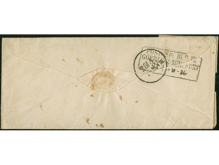 ½ Ngr. auf grau, 3 waagerechte Paare, teils berührt, mit Nr. "1" und sauber nebengesetztem Doppelkreisstempel "DRESDEN 24/IV 