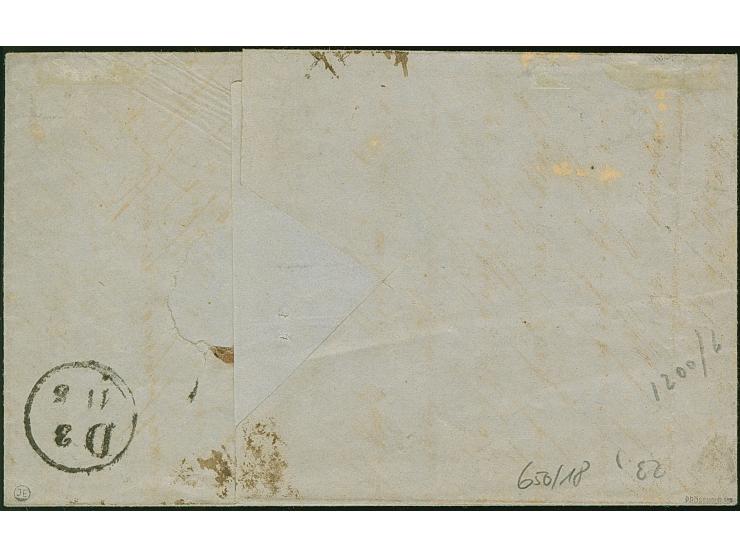 ½ Ngr. auf grau, 6 Einzelwerte, soweit sichtbar alle voll- bis breitrandig, mit auf- und nebengesetztem Doppelkreisstempel "L