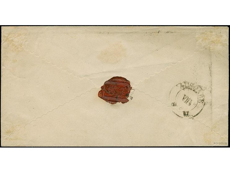 ½ Ngr. auf grau, Type I, voll- bis breitrandig, mit Nr. "21" und sauber nebengesetztem Doppelkreisstempel "BORNA 7/VI 59" auf