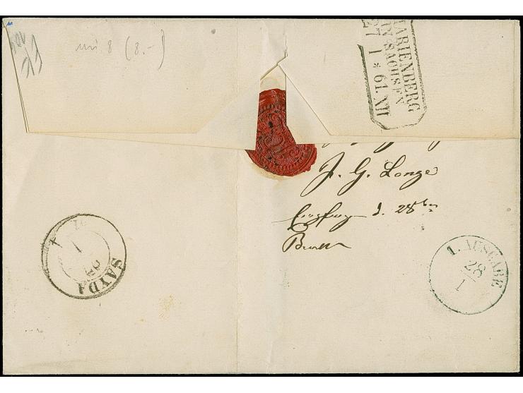 ½ Ngr. auf grau, Type I, breitrandige rechte obere Bogenecke und voll- bis breitrandiges Oberrandstück, mit sauber auf- und n