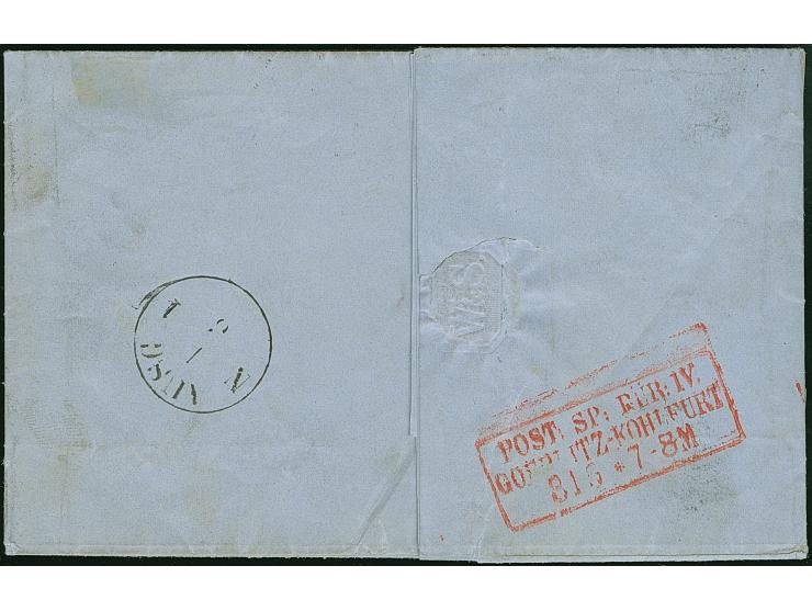 ½ Ngr. auf grau, Type I, 4 Einzelwerte, mit 1 Ngr. auf mattgraurot, Type I, meist voll- bis breitrandig, mit Nr. "8" und nebe