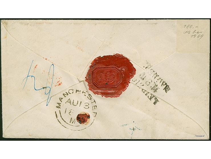 3 Ngr. auf gelb und waagerechtes Paar &nbsp;2 Ngr. auf blau, alle voll- bis breitrandig, mit Nr. "2" und nebengesetztem Doppe