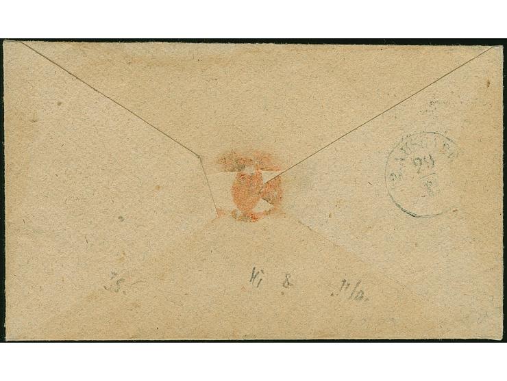 ½ Ngr. auf grau, Type II, voll- bis breitrandig, mit sauber aufgesetzter Nr. "1" und klar nebengesetztem Doppelkreisstempel "