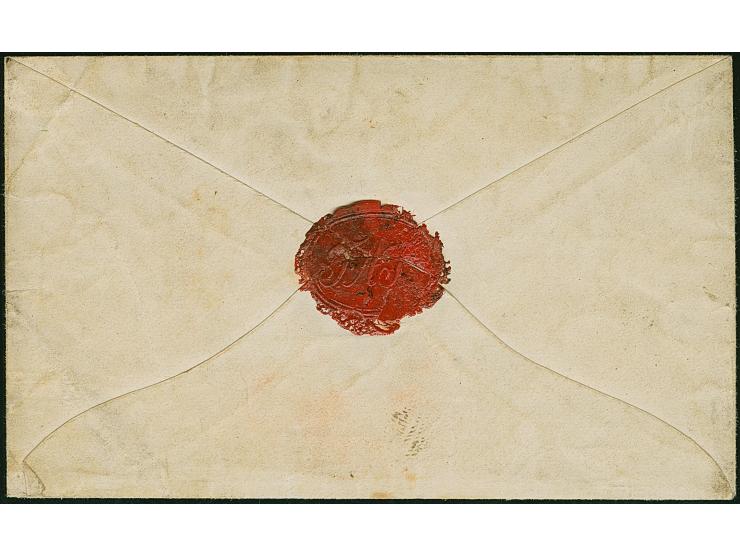 ½ Ngr. auf grau, Type II, voll- bis breitrandig, mit Nr."14" und nebengesetztem Doppelkreisstempel "BAUTZEN 1/1 63" auf klein