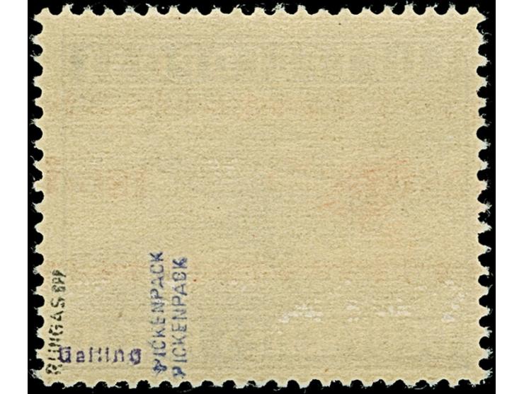 Kreta gezähnt mit kopfstehendem Aufdruck, ohne Falz oder Falzspur, im unteren Bereich leichte Haftspuren. Einwandfrei. Signie