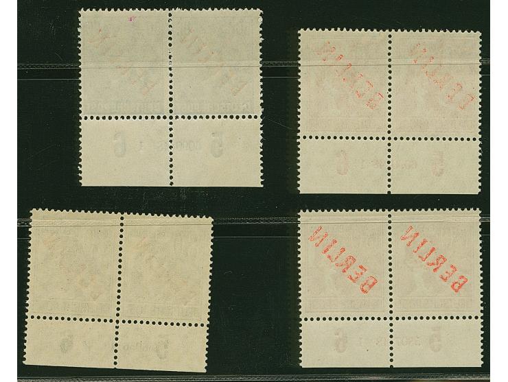 30, 50, 60 und 80 Pfg., je im Unterrand-Paar mit HAN, postfrisch

