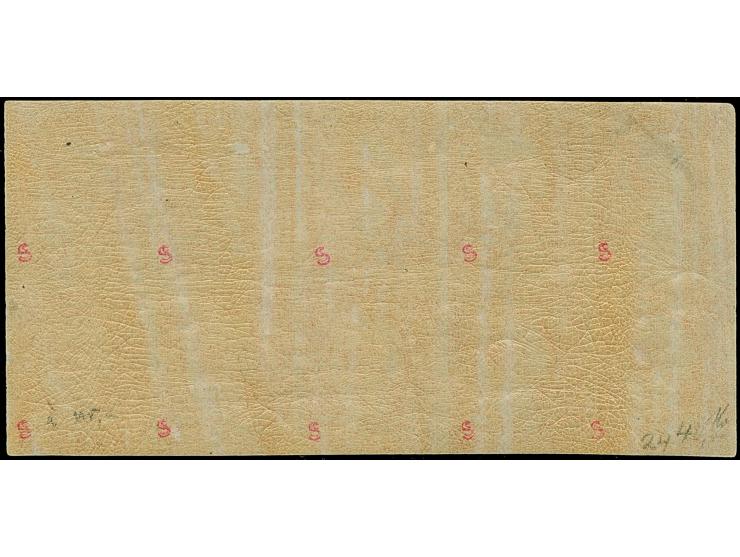 5 Ngr. ziegelrot (backsteinrote Nuance aus einer frühen Auflage), kompletter Schalterbogen von 10 Marken, berührt bis breitra