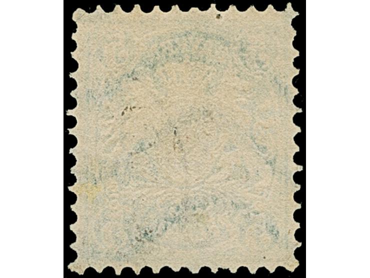 1876, 5 Pfennig bläulichgrün, farbfrisch und bis auf ein winzig verkürztes Zähnchen links oben einwandfrei (winziger natürlic